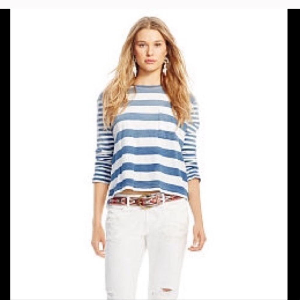 Ralph Lauren 3/4 sleeve striped t-shirt